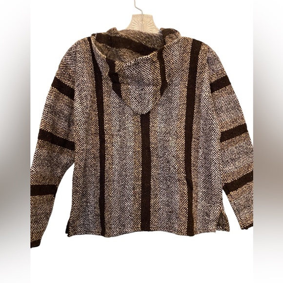 Baja Hoodie Boys Sz 12 Artesanias Brown/Tan Front Pocket - Picture 5 of 7